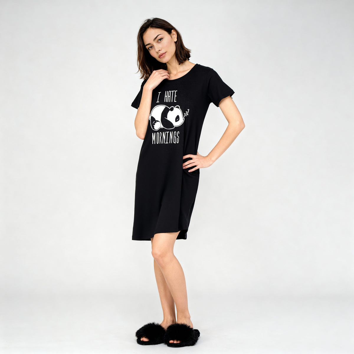 Cotton Graphic Short Gown
