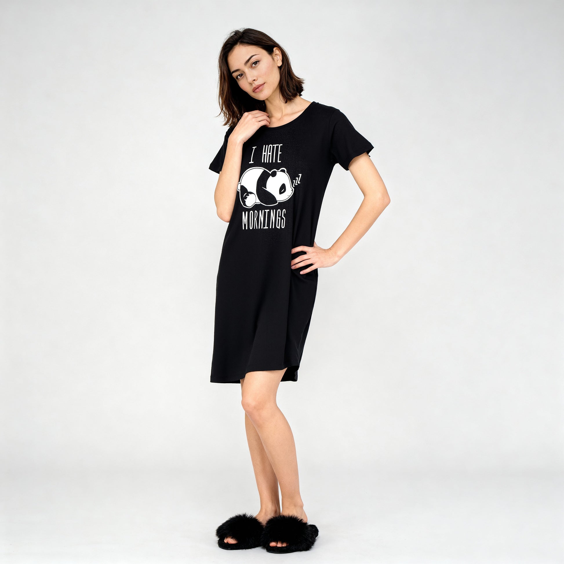 Cotton Graphic Short Gown