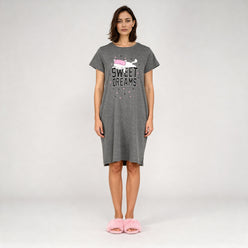 Cotton Graphic Short Gown