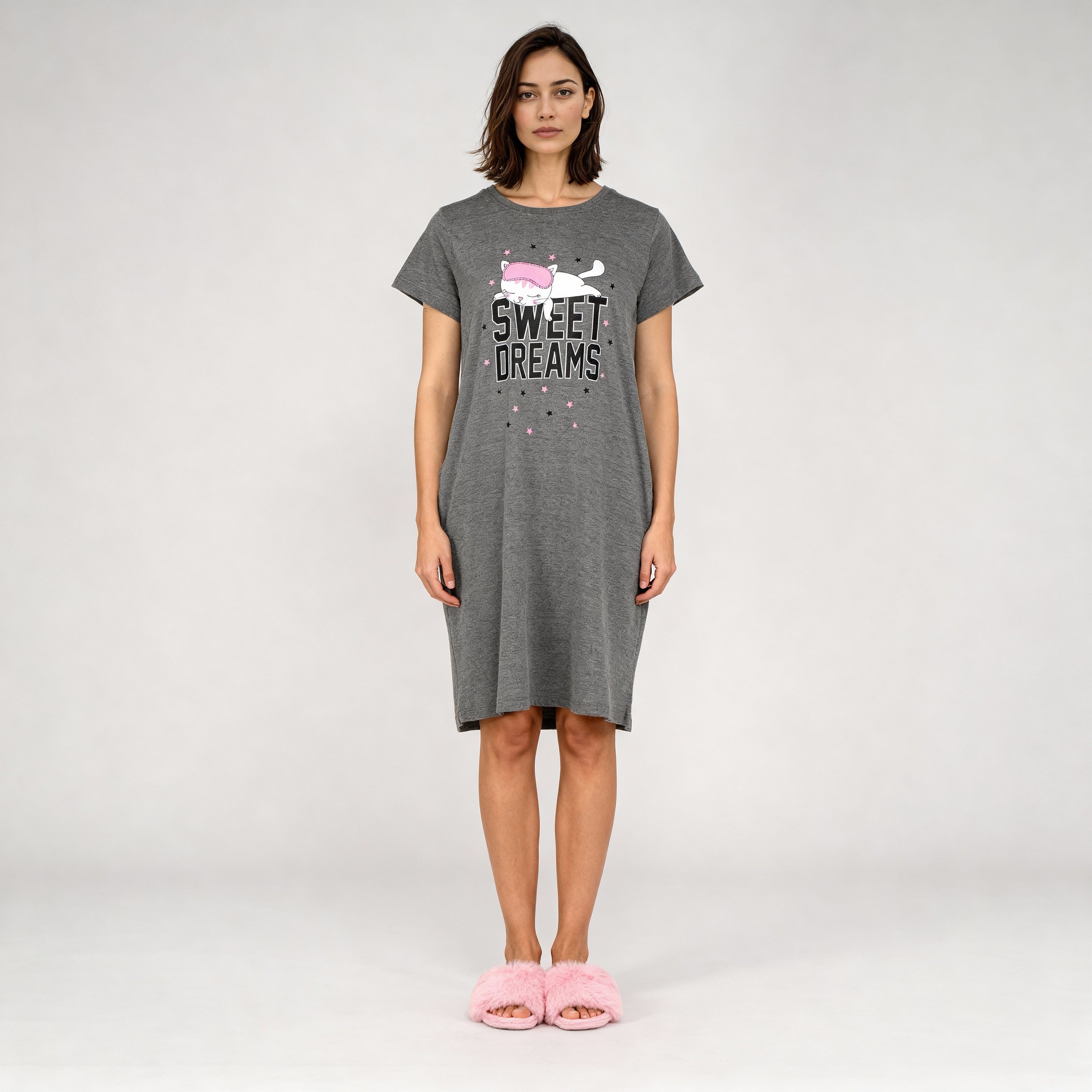 Cotton Graphic Short Gown