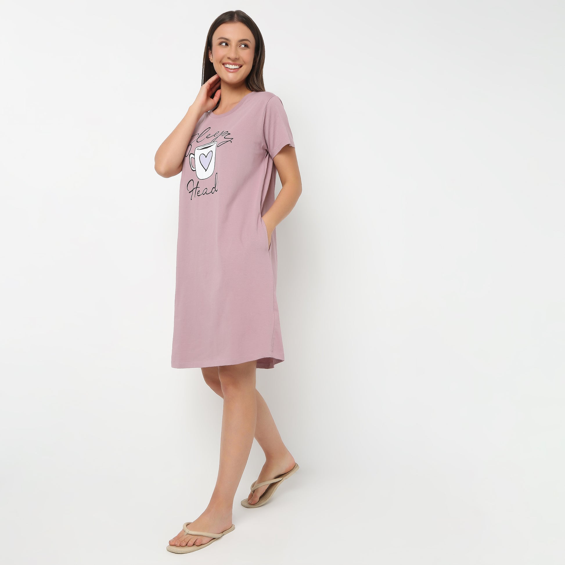 Round Neck Knee Length Floral Shorts