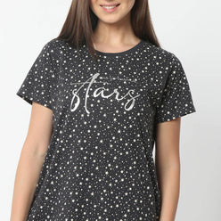 Regular Fit Floral Round Neck Knee Length Gown