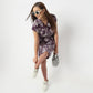 Regular Fit Floral Shirt Collar Short Length Gown