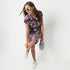 Regular Fit Floral Shirt Collar Short Length Gown