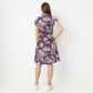 Regular Fit Floral Shirt Collar Short Length Gown