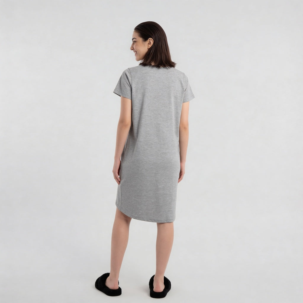 Chest Printed Night Short Gown