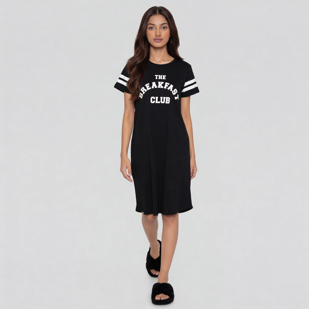 Printed Night Short Gown