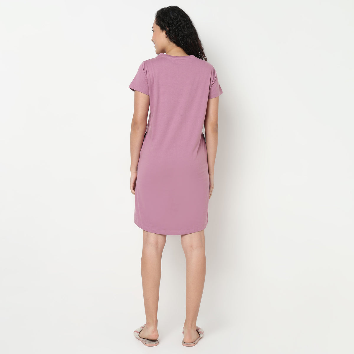 Buy Women Regular Fit Printed Short Sleeve Gown  - Style Union