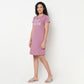 Buy Women Regular Fit Printed Short Sleeve Gown  - Style Union