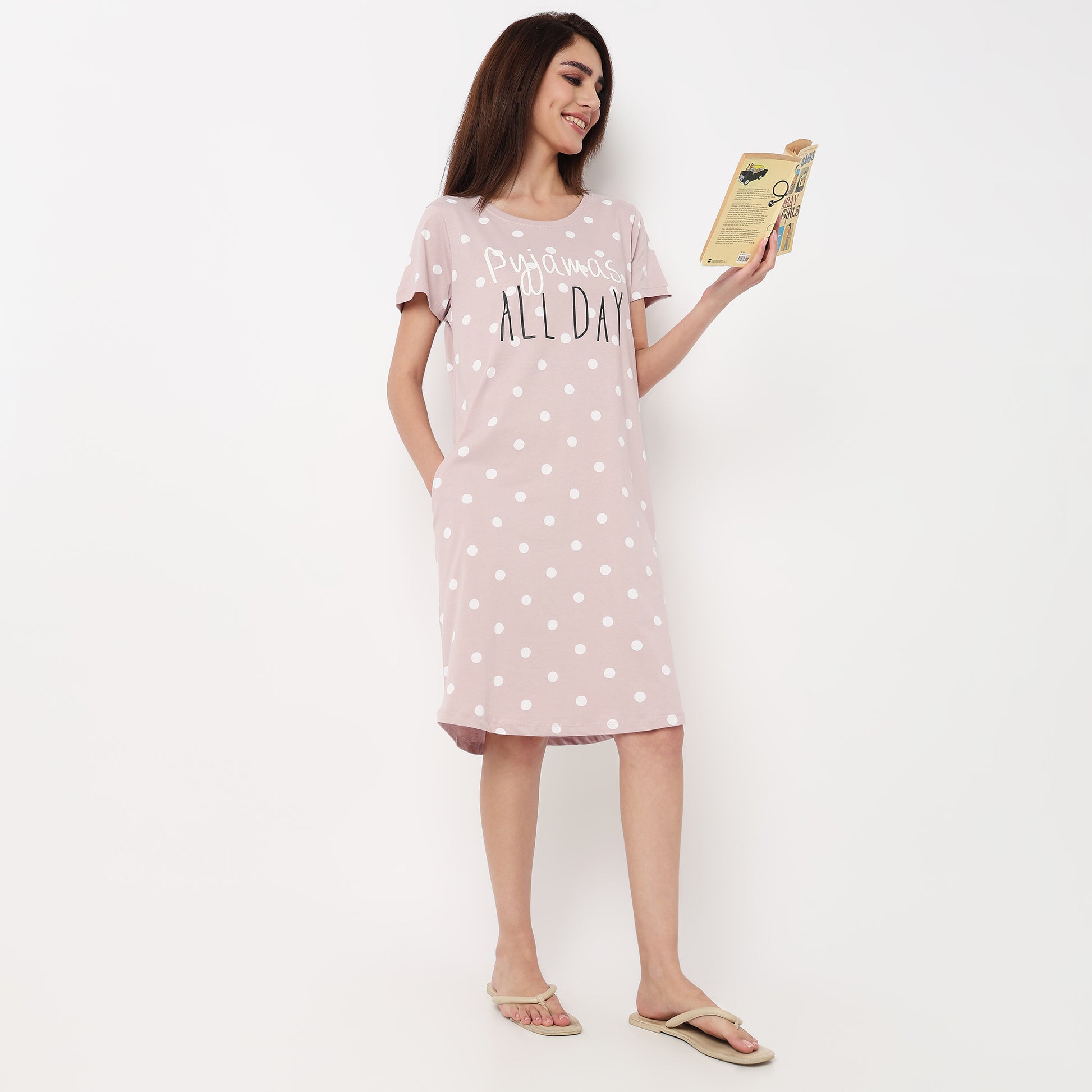 Cotton Printed Knee Length Gown