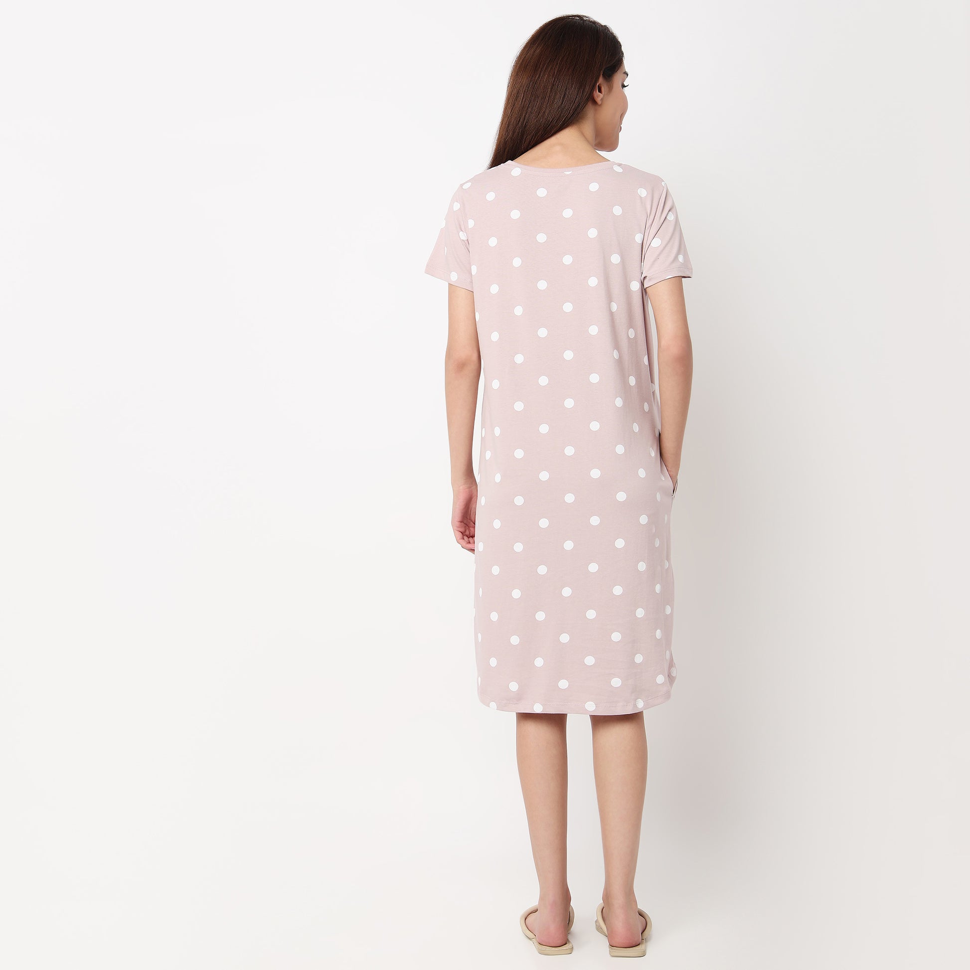 Cotton Printed Knee Length Gown