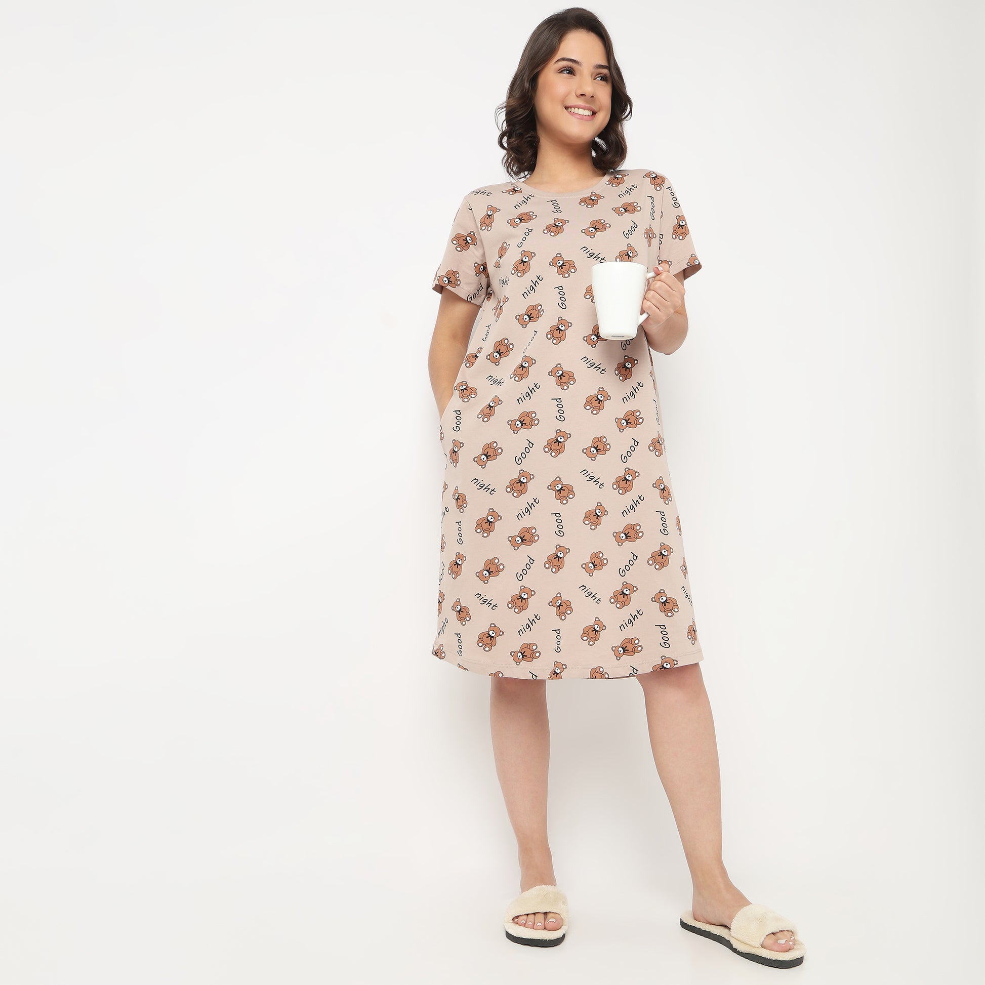 Cotton Printed Short Gown