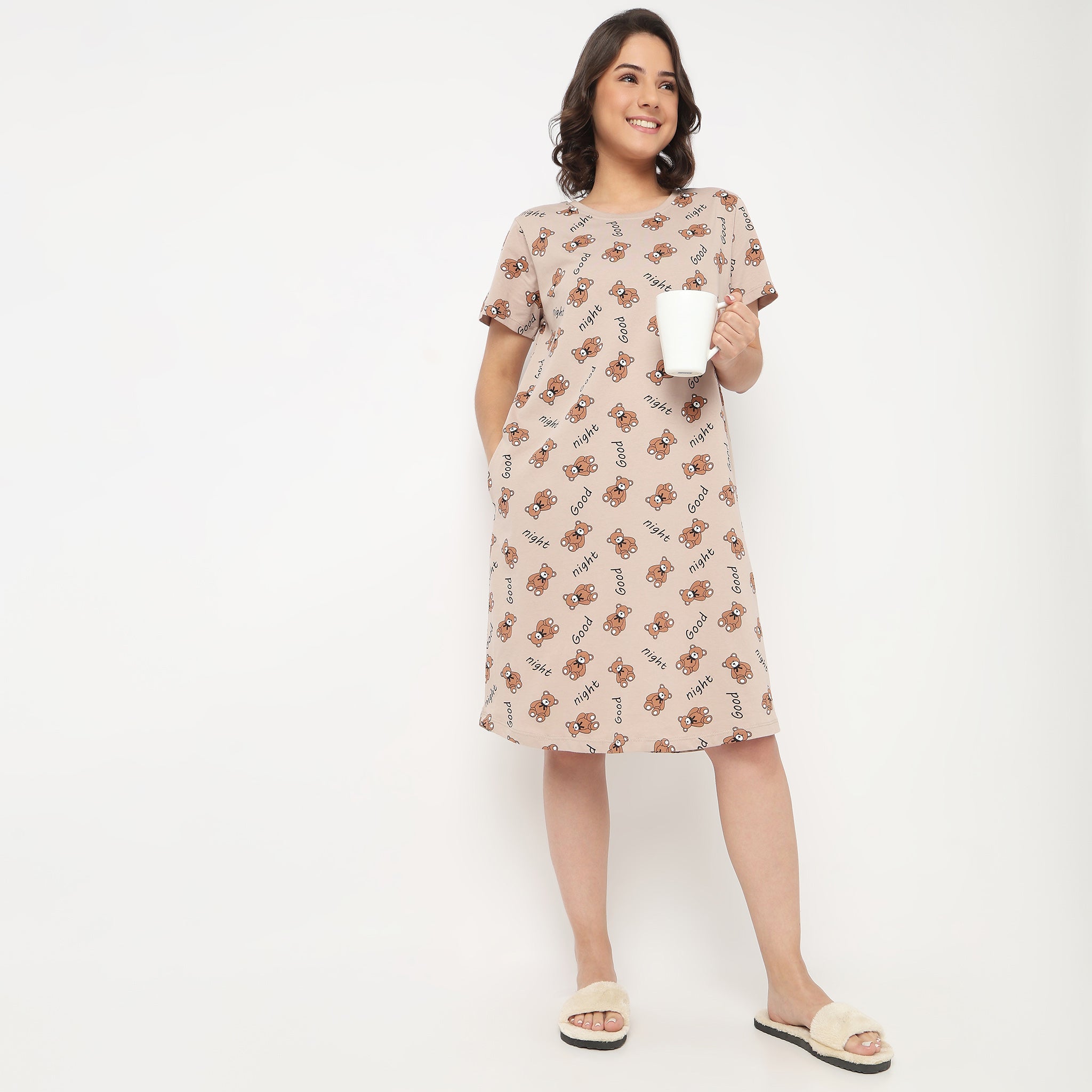 Cotton Printed Short Gown