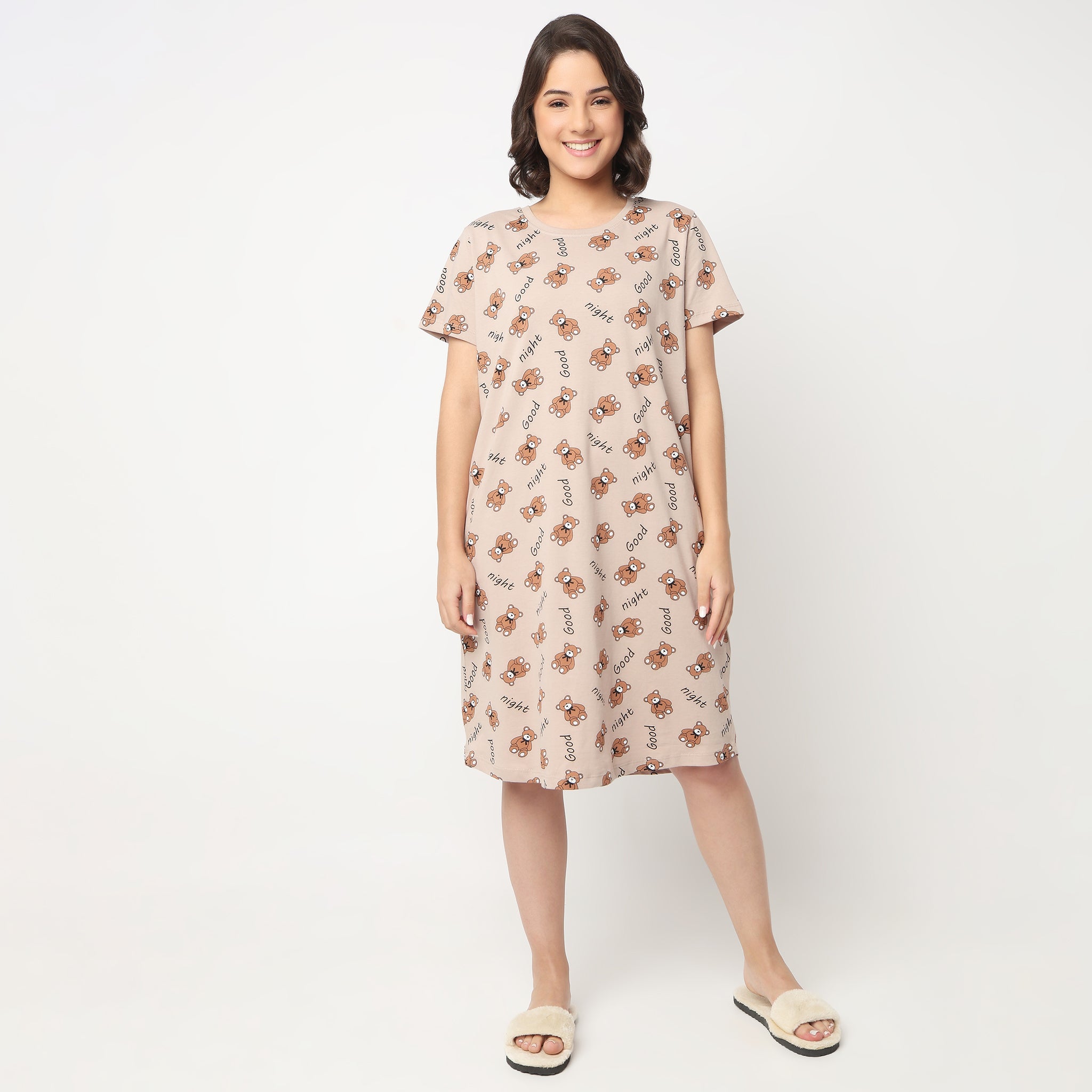 Cotton Printed Short Gown