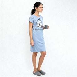 Cotton Chest Printed Short Gown