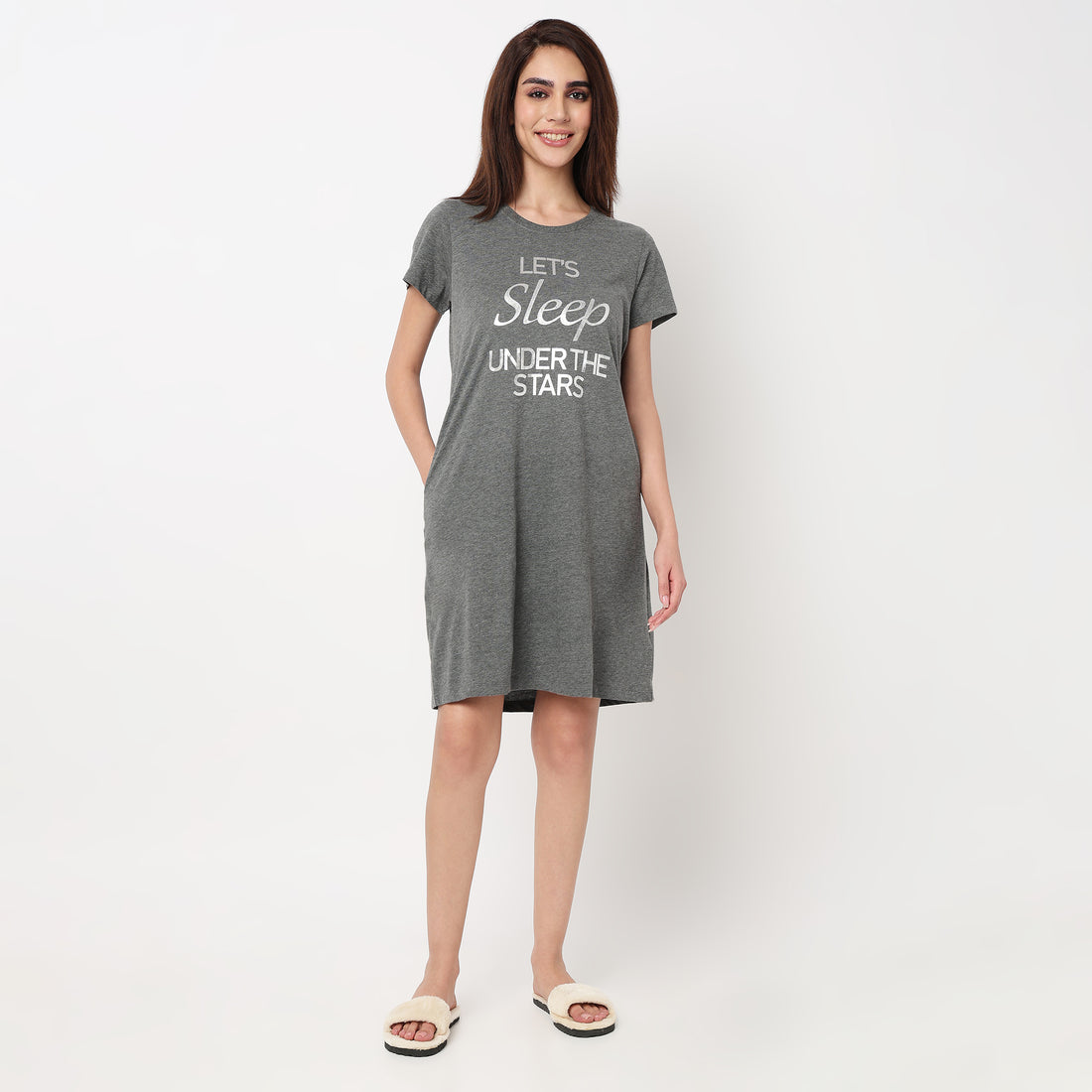 Cotton Printed Knee Length Gown