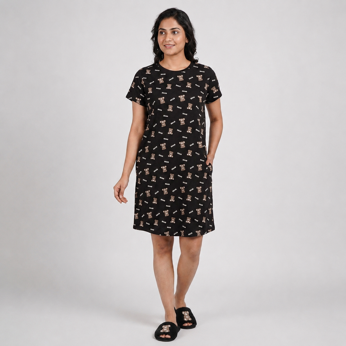 Cotton Printed Short Gown