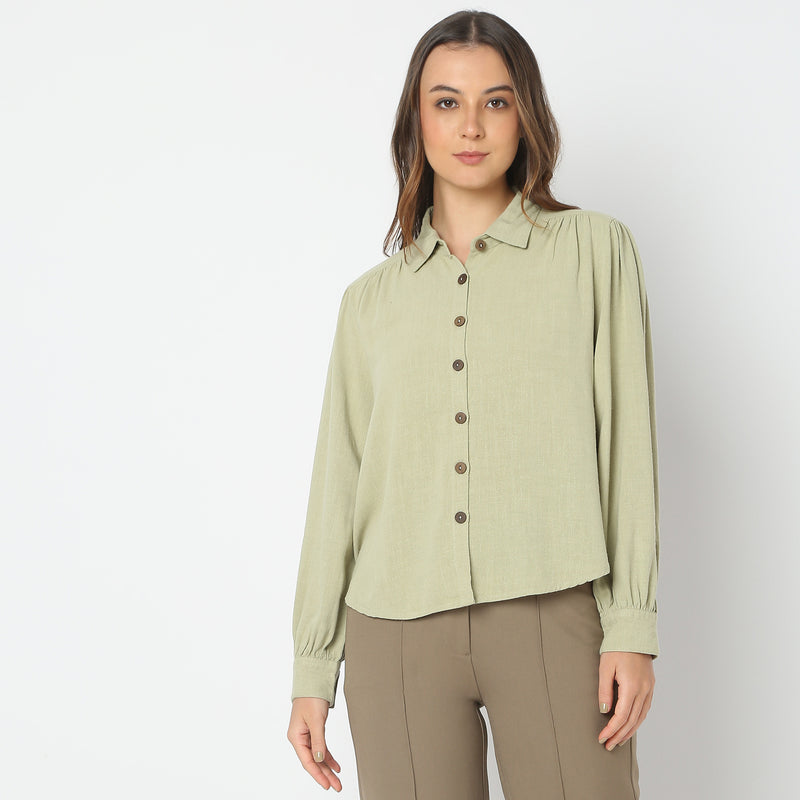 Regular Fit Solid Shirt