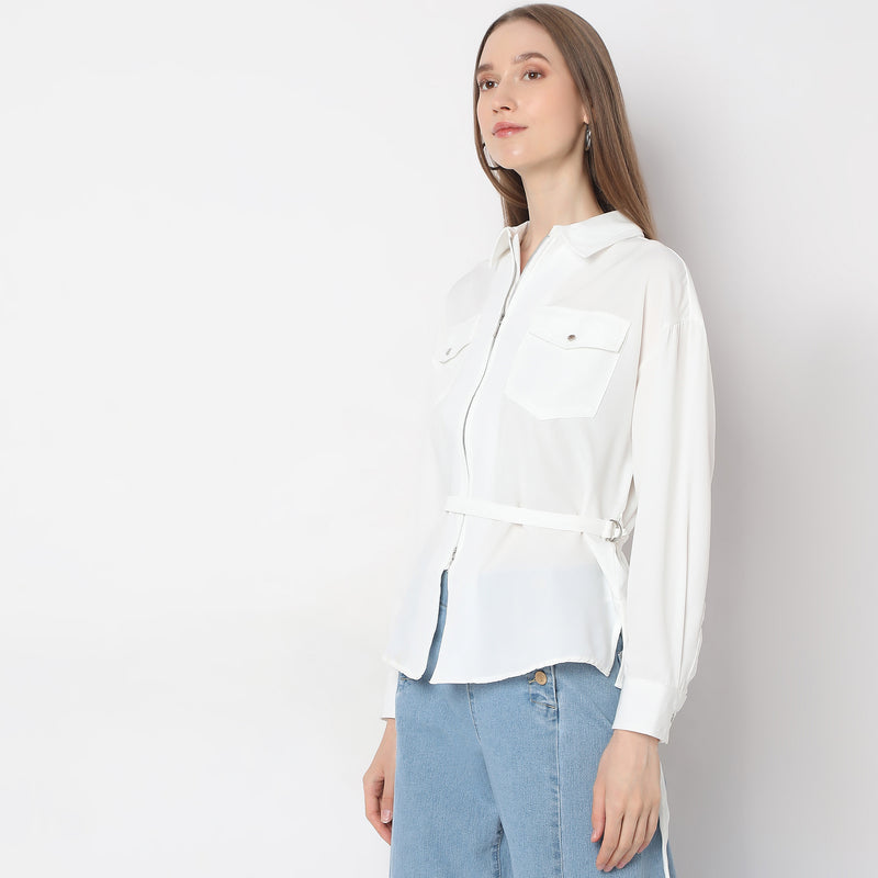 Regular Fit Solid Shirt