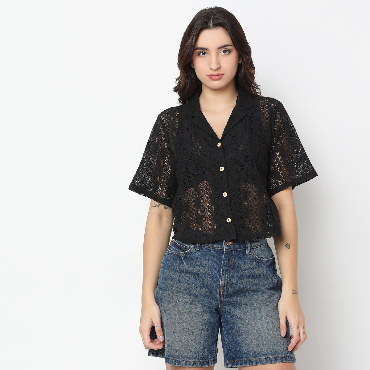 Boxy Fit Lace Shirt