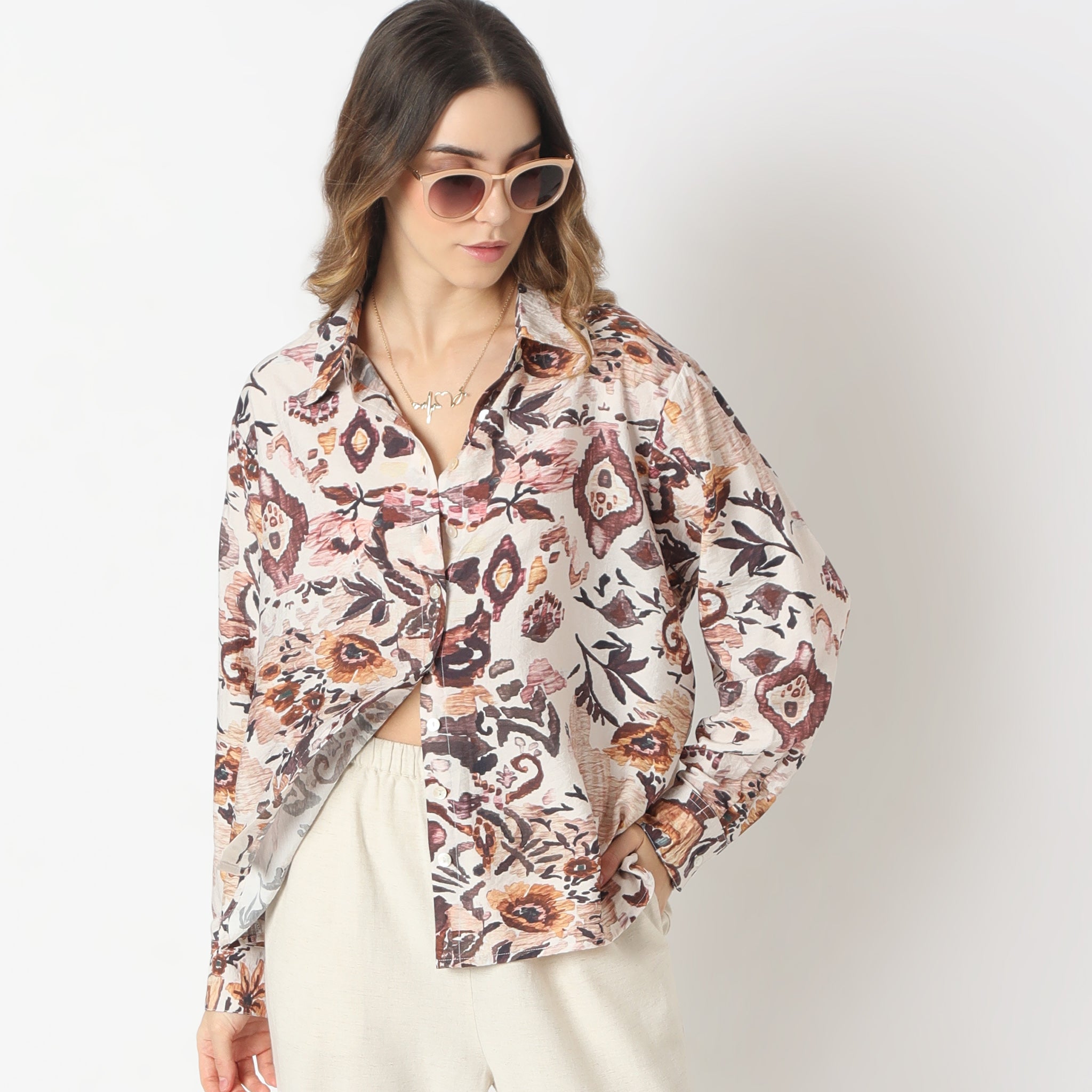Regular Fit Printed Shirt Collar Shirt
