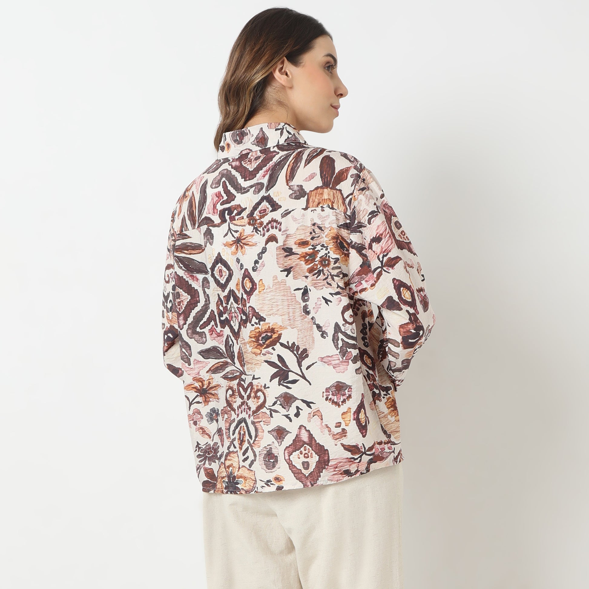 Regular Fit Printed Shirt Collar Shirt