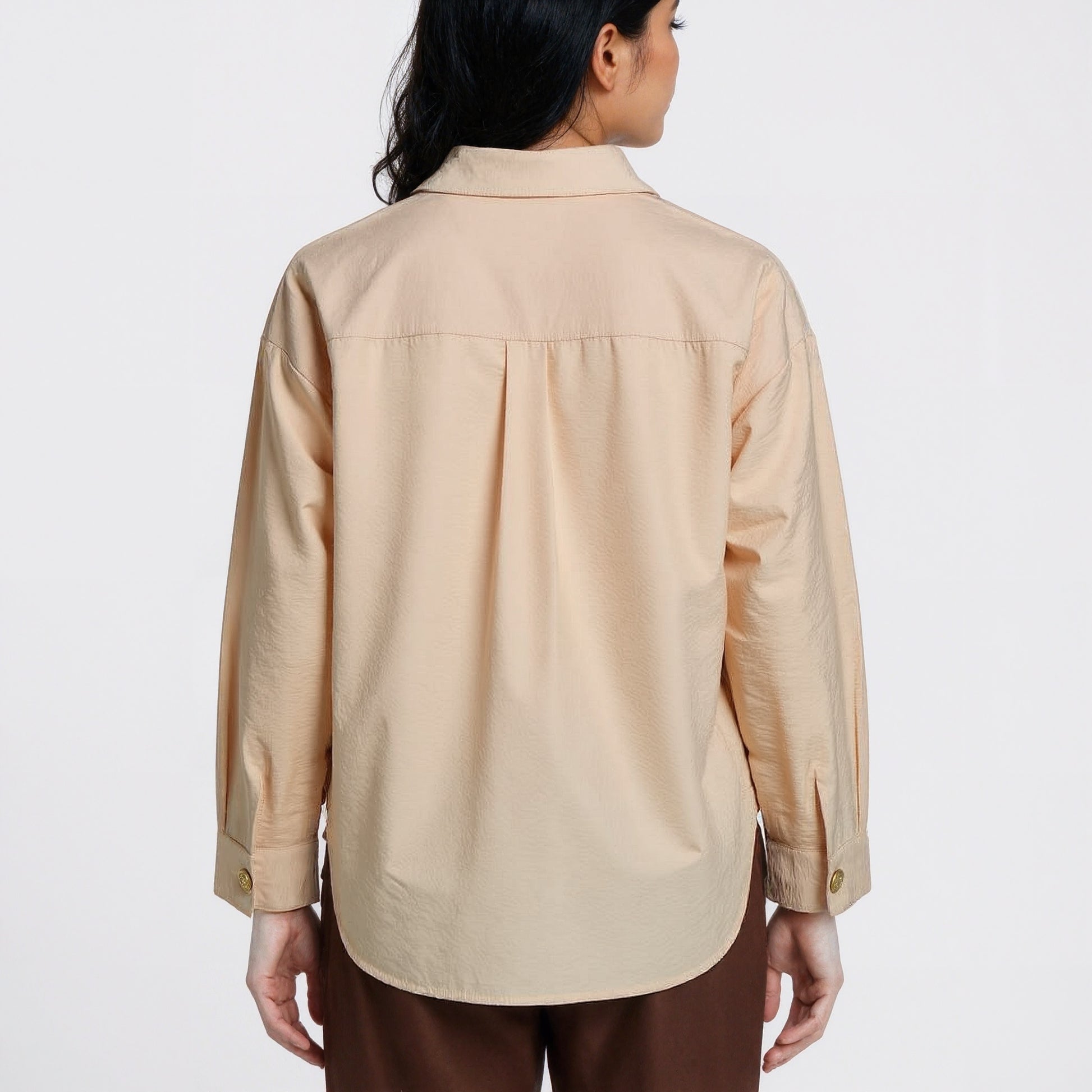 Solid Shirt with Front Pocket Details