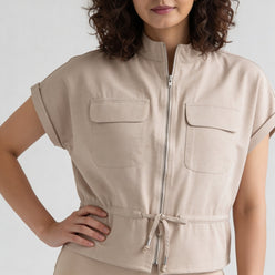 Woven Solid Collar Shirt