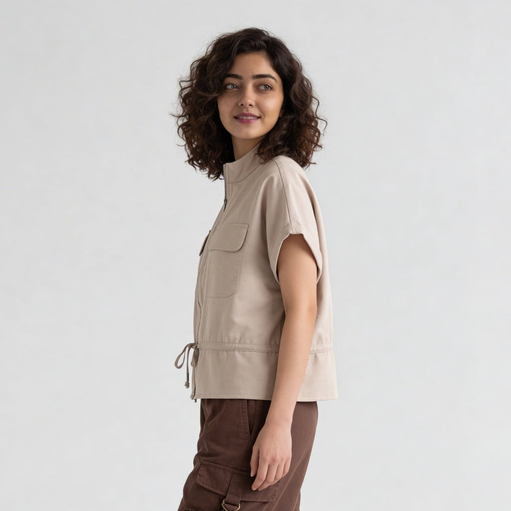 Woven Solid Collar Shirt