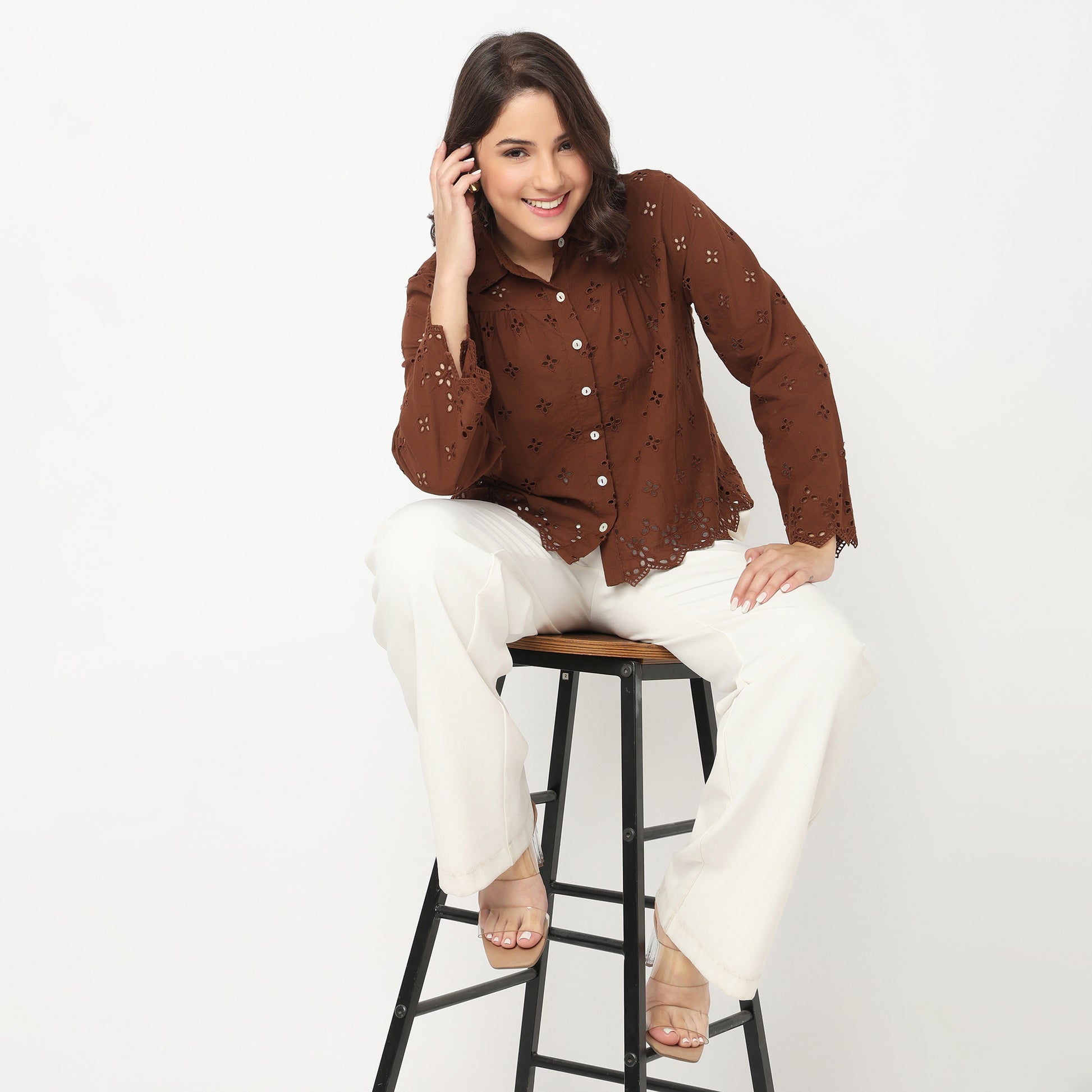 Cotton Schiffli Shirt