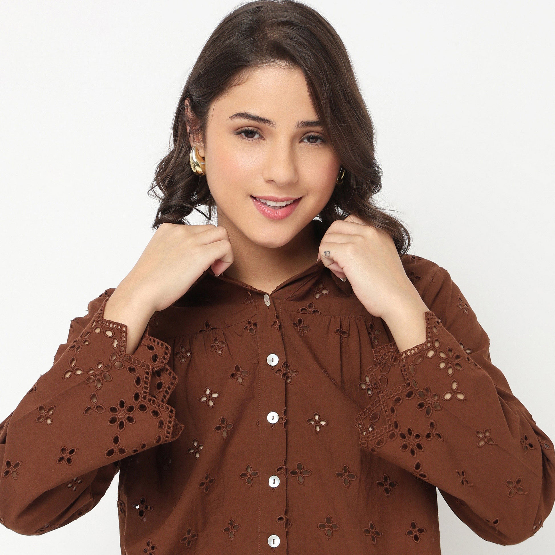 Cotton Schiffli Shirt