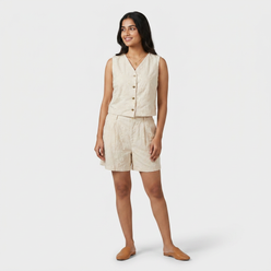 Cotton Embroidered Regular Shorts