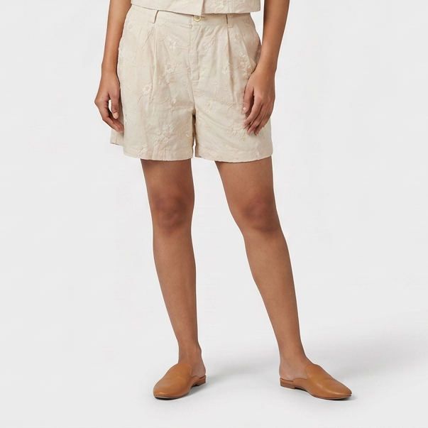 Cotton Embroidered Regular Shorts