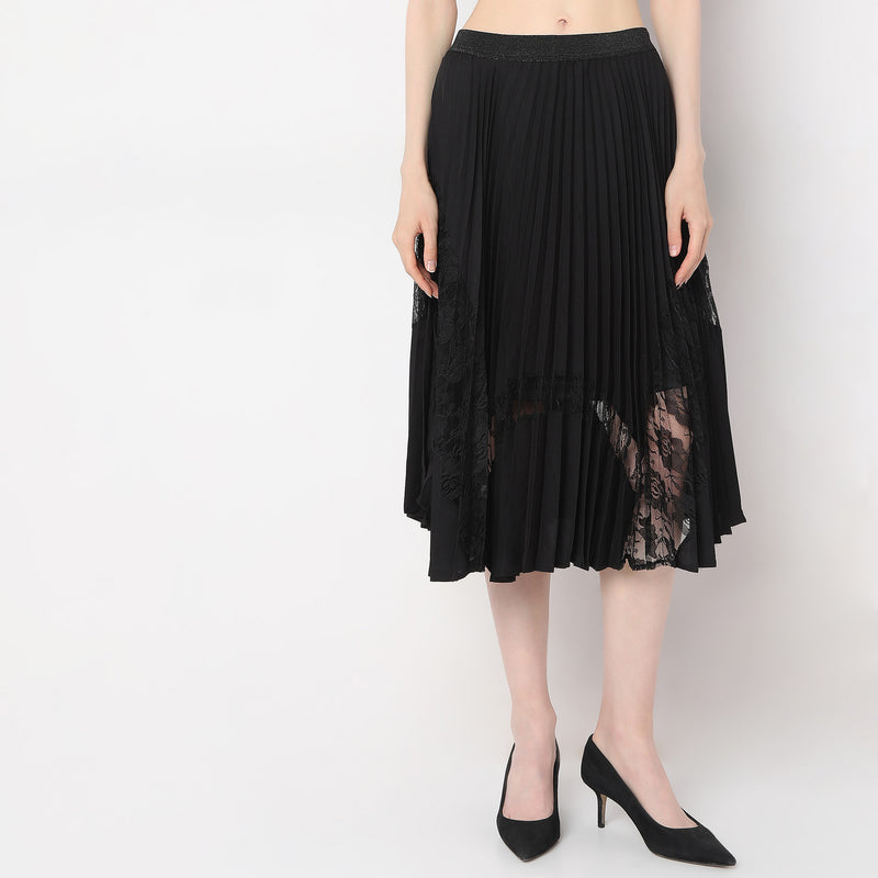 Regular Fit Knee Length Skirts