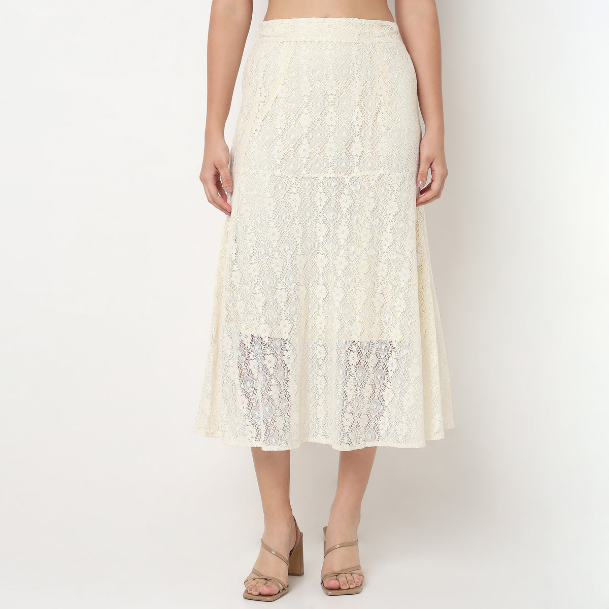 Lace Polyester A-Line Skirt