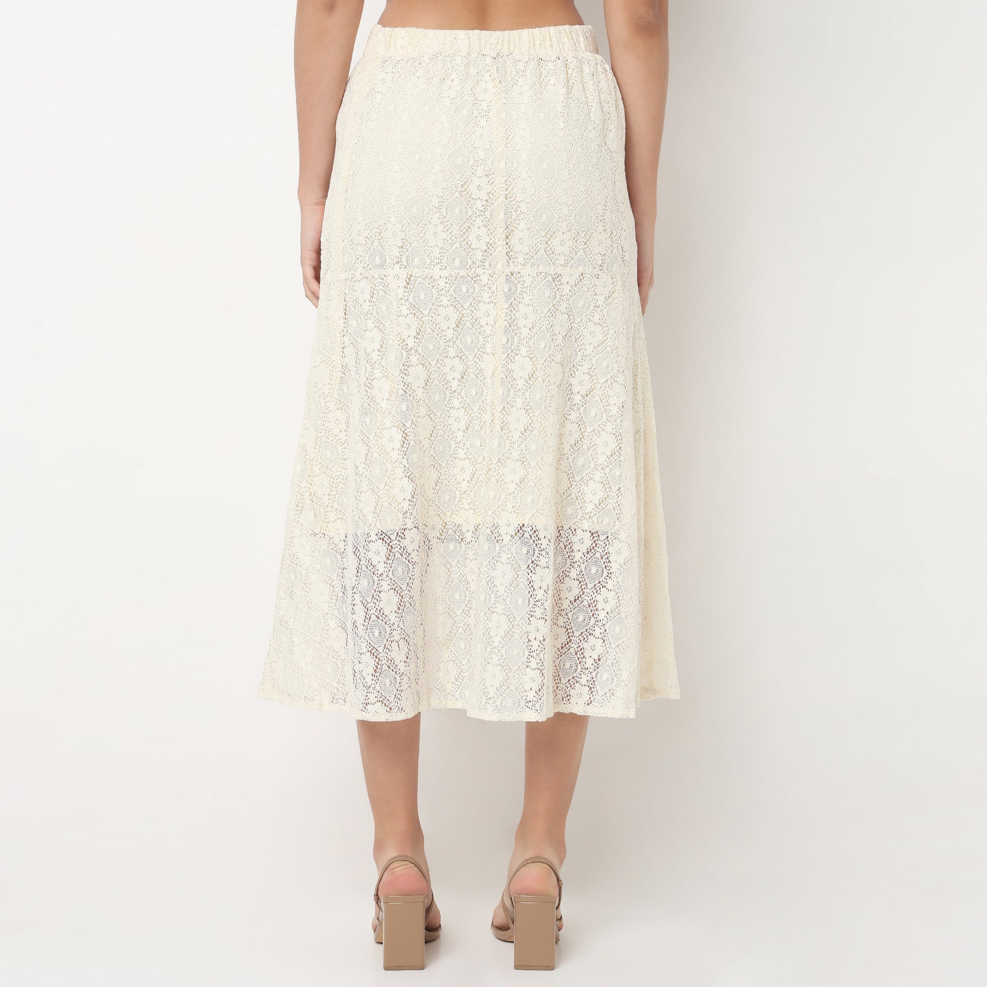 Lace Polyester A-Line Skirt