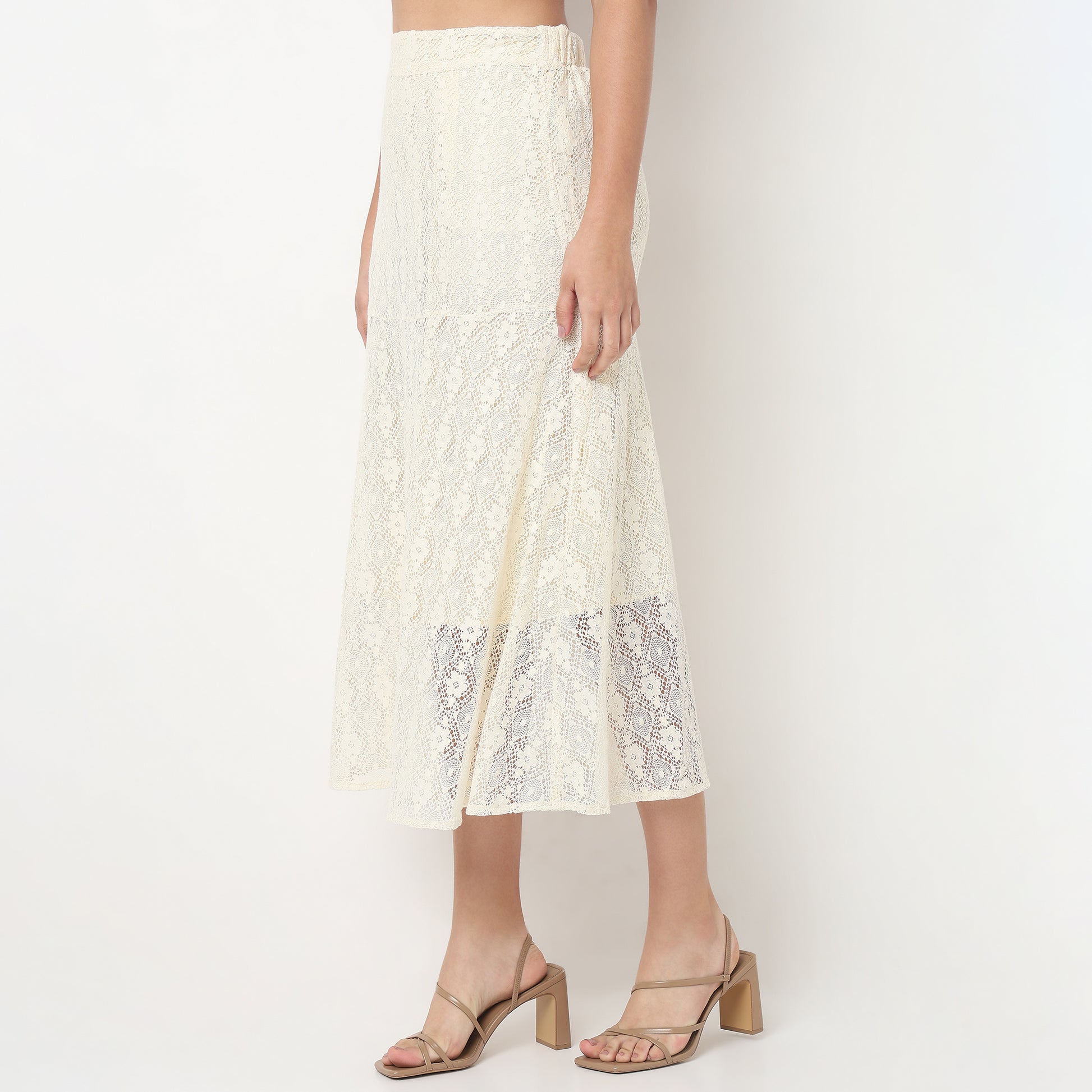 Lace Polyester A-Line Skirt