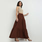 Polyester Flared Skirt High Rise