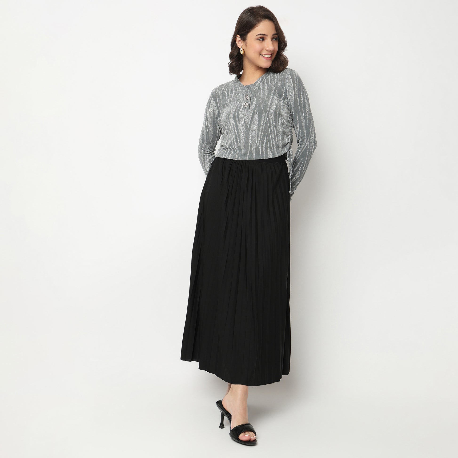 Ankle Length Solid Skirt