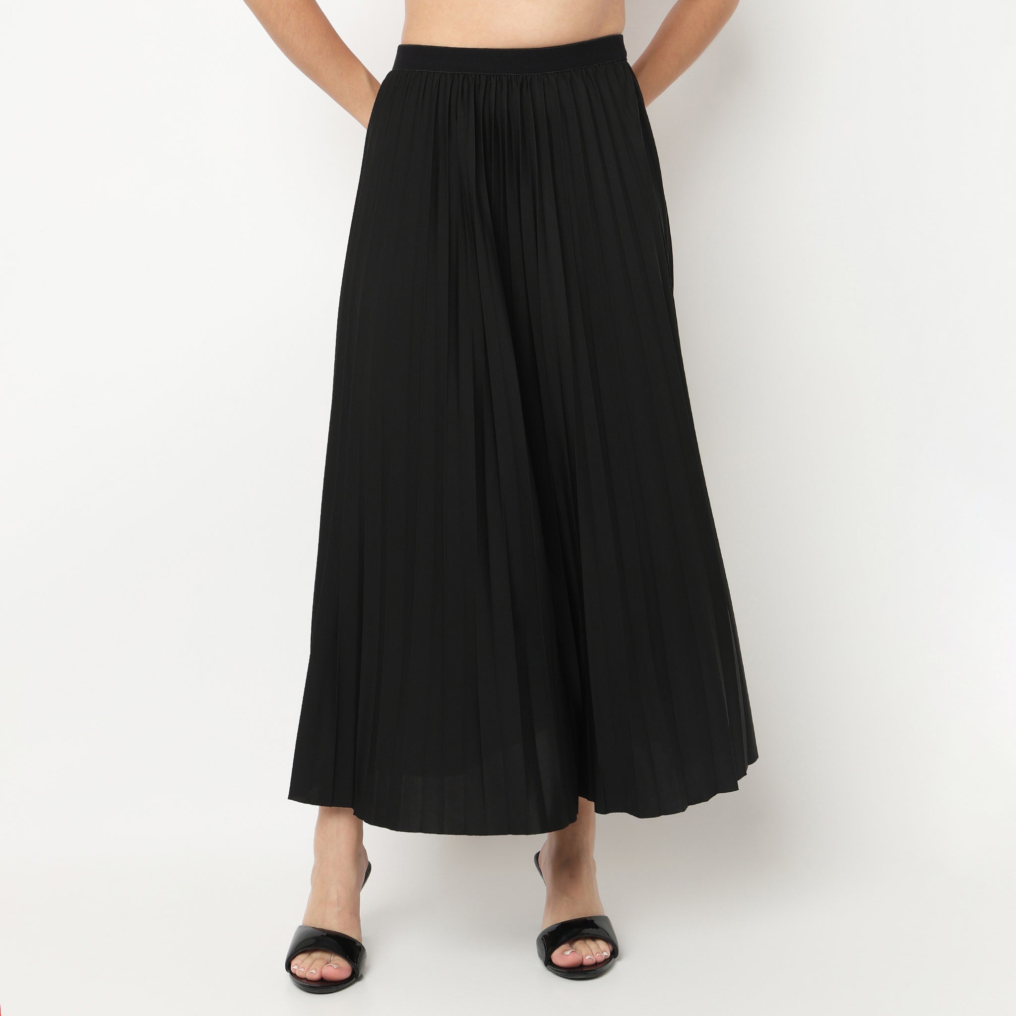 Ankle Length Solid Skirt