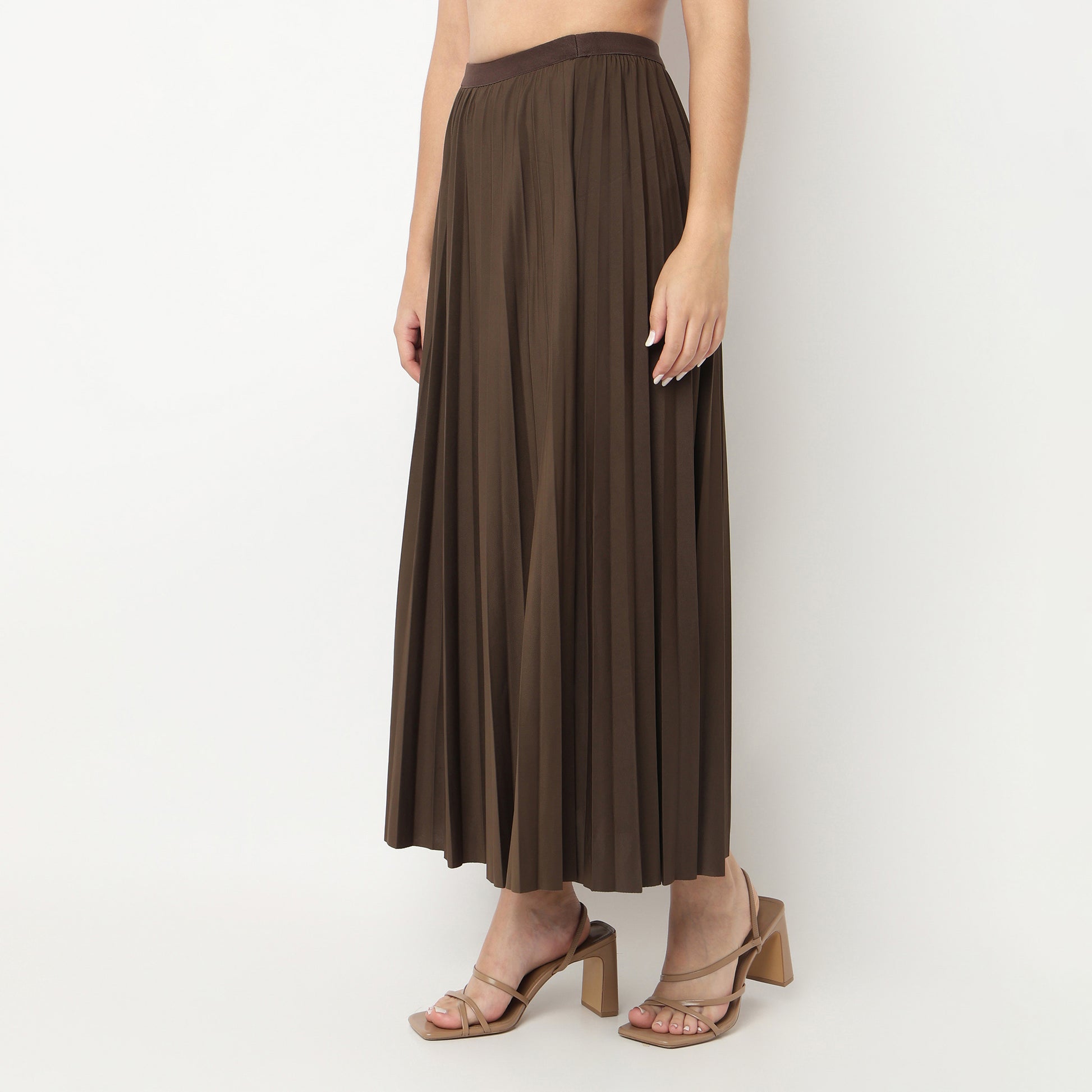 Ankle Length Solid Skirt