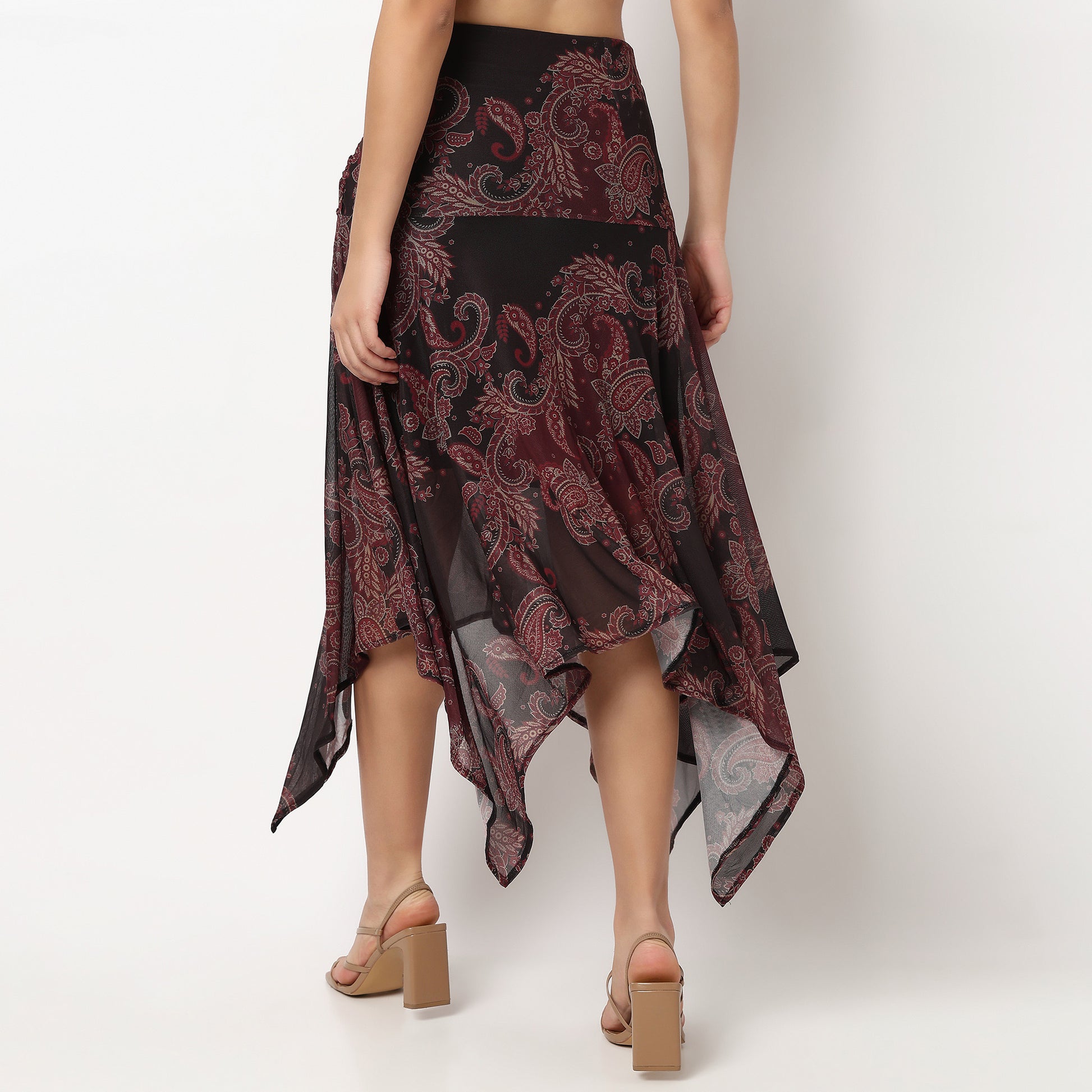 Buy Women Flare Fit Printed Knee Length Mid Rise Skirt  - Style Union