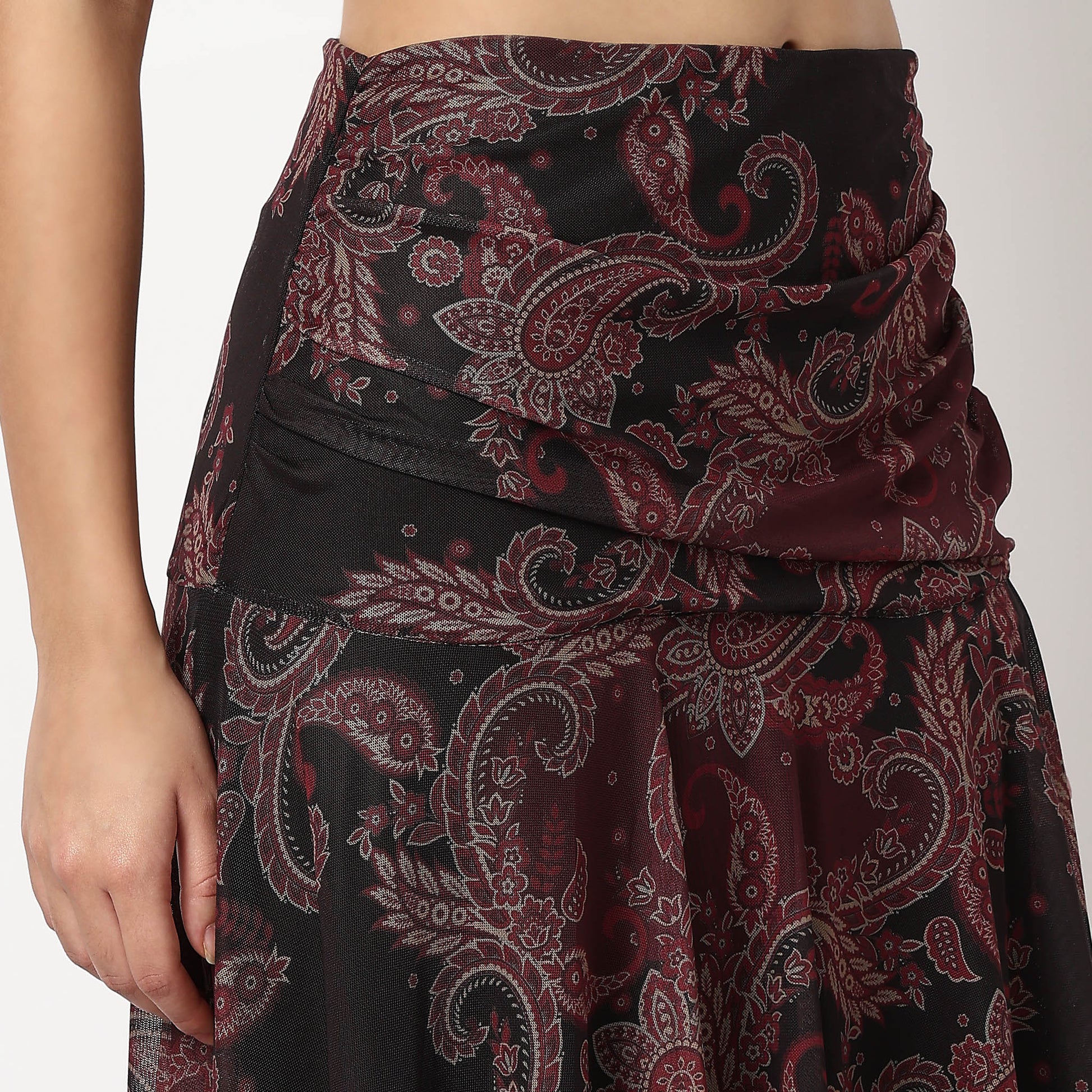 Buy Women Flare Fit Printed Knee Length Mid Rise Skirt  - Style Union