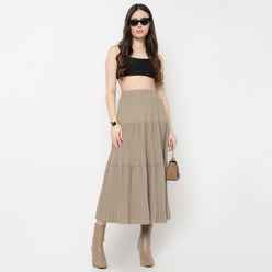 Flare Fit Tiered Skirt