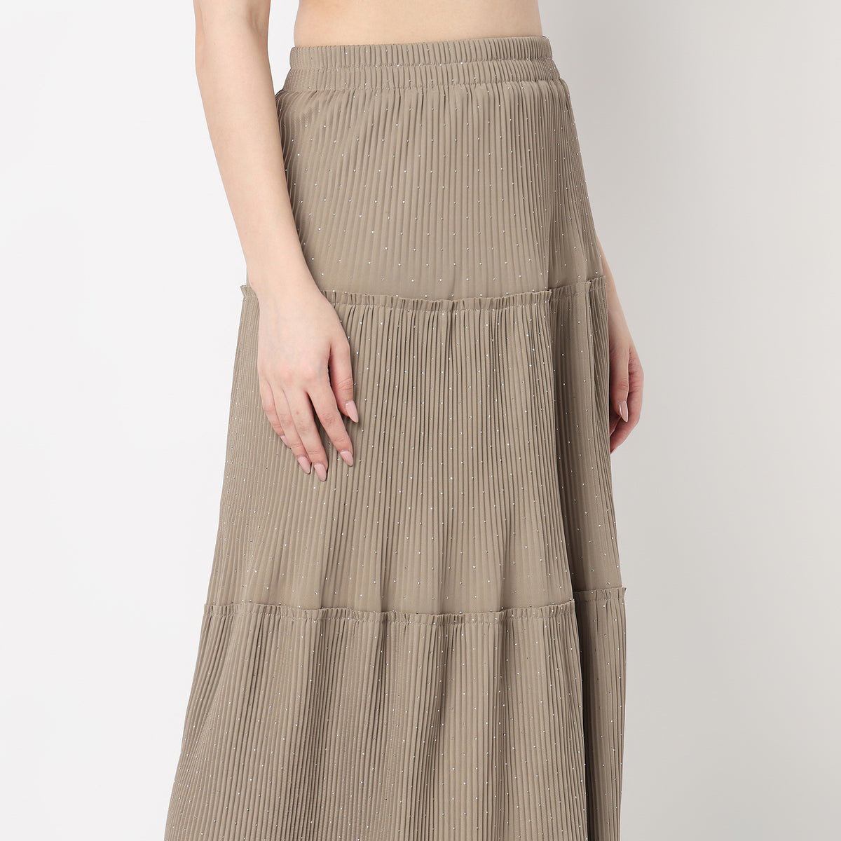 Flare Fit Tiered Skirt