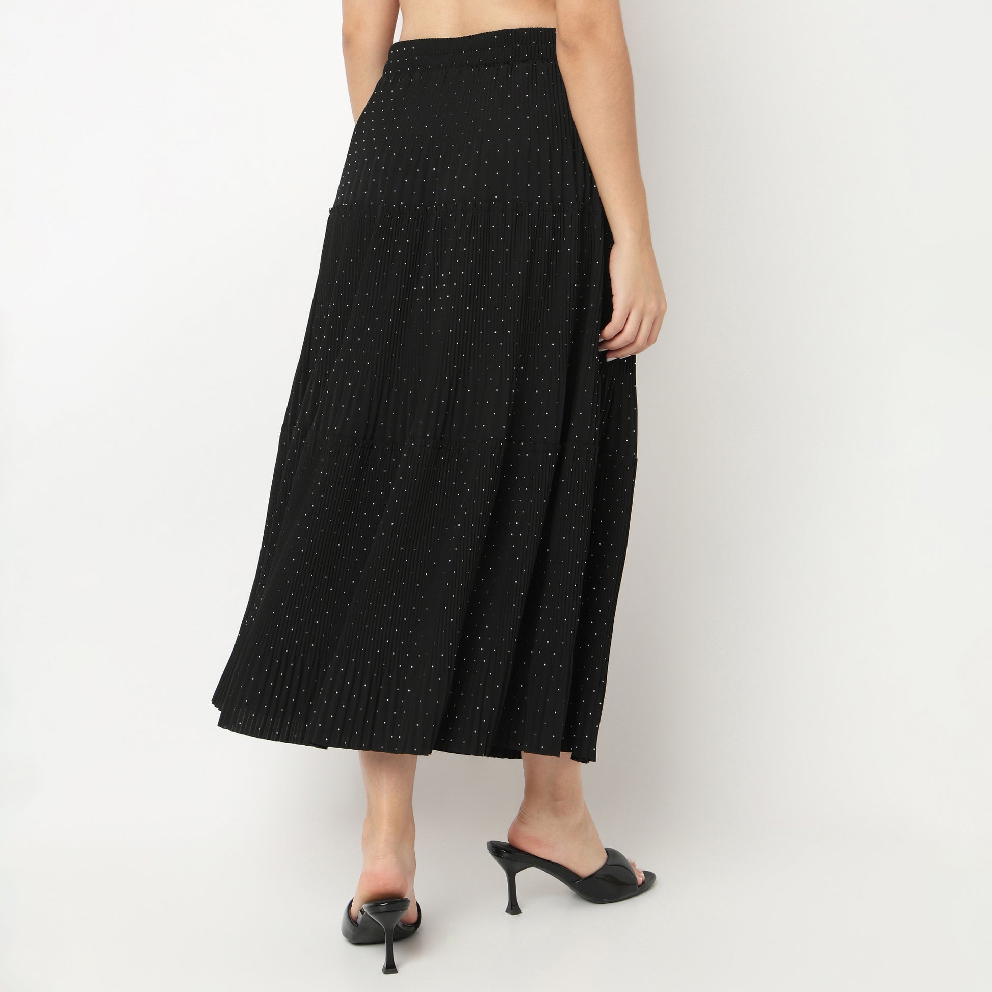 Flare Fit Tiered Skirt