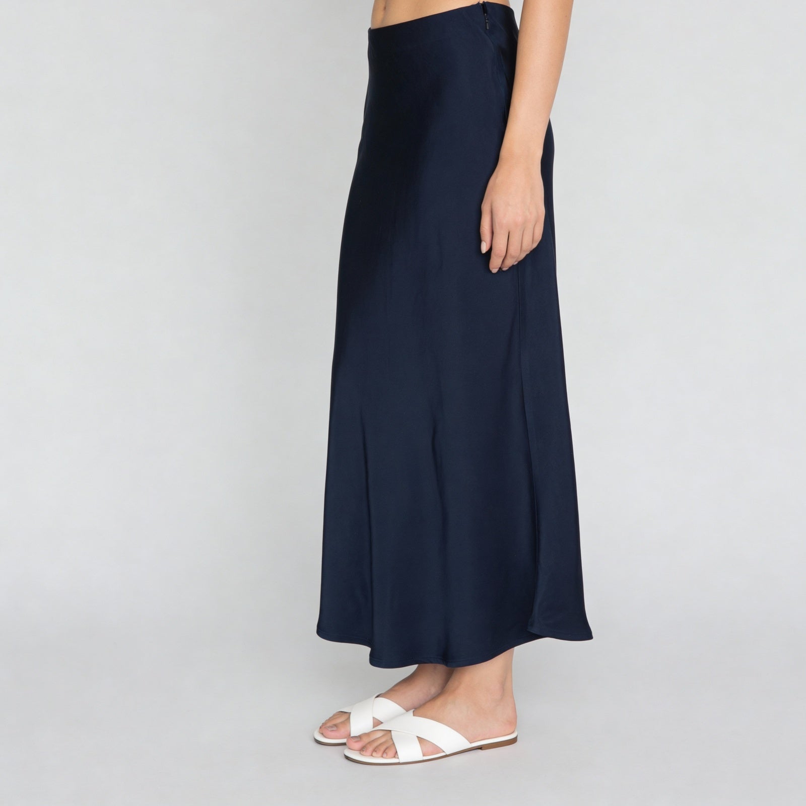 Solid Ankle Length Flare Skirt