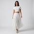 Cotton Solid Flared Skirt