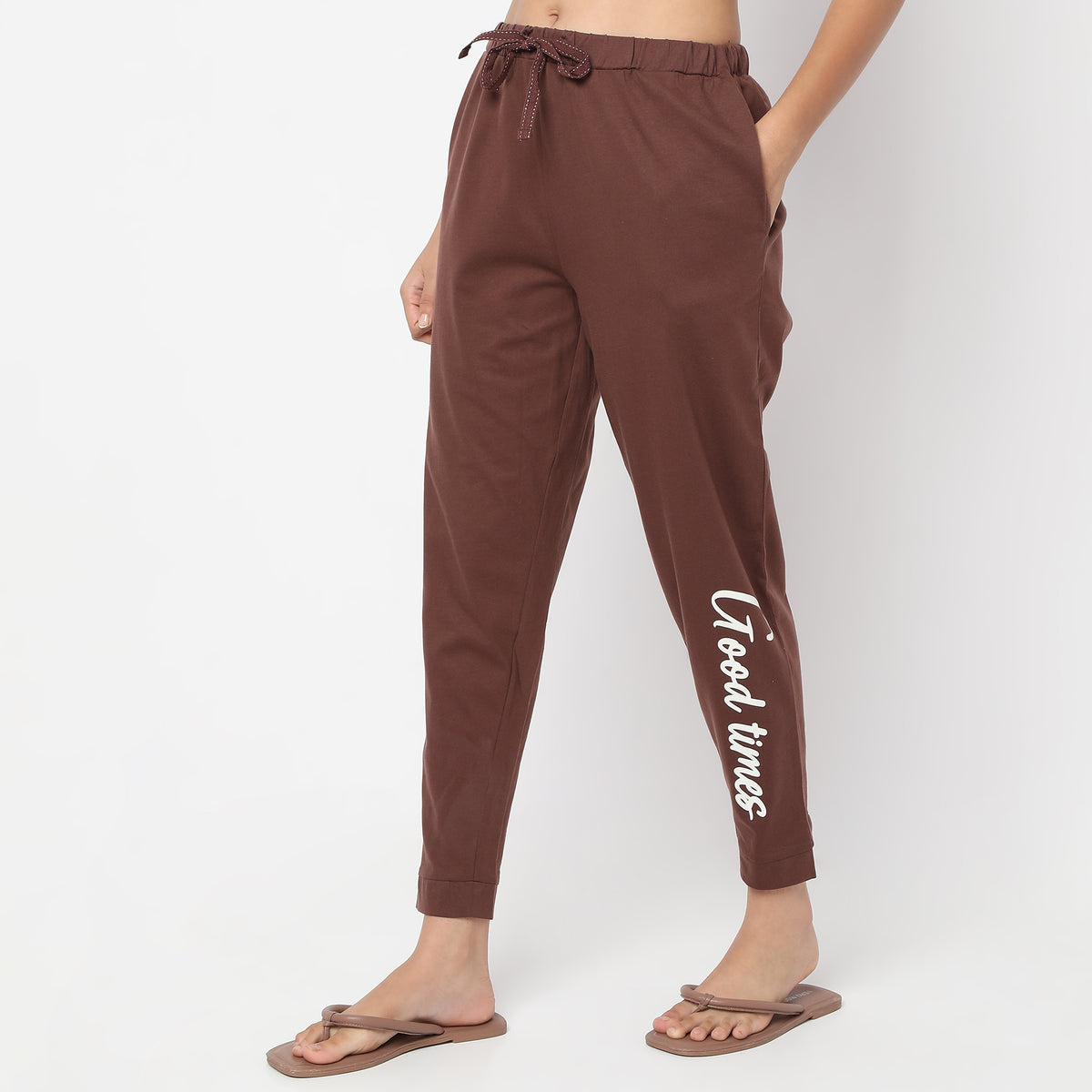 Printed Mid Rise Lounge Joggers