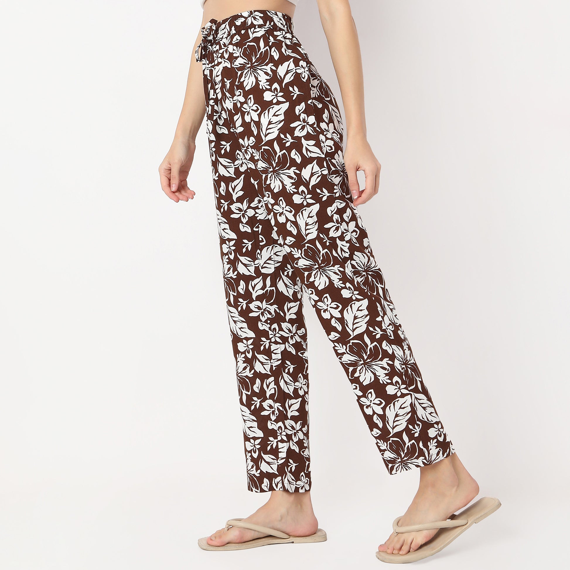 Printed Above Ankle Length Floral Palazzos